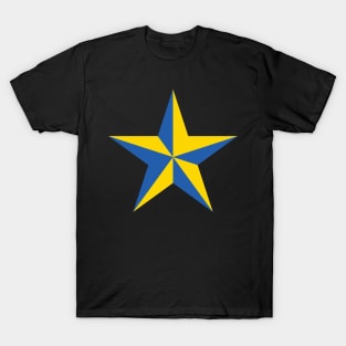 Ukrainian Blue and Yellow Star Art T-Shirt